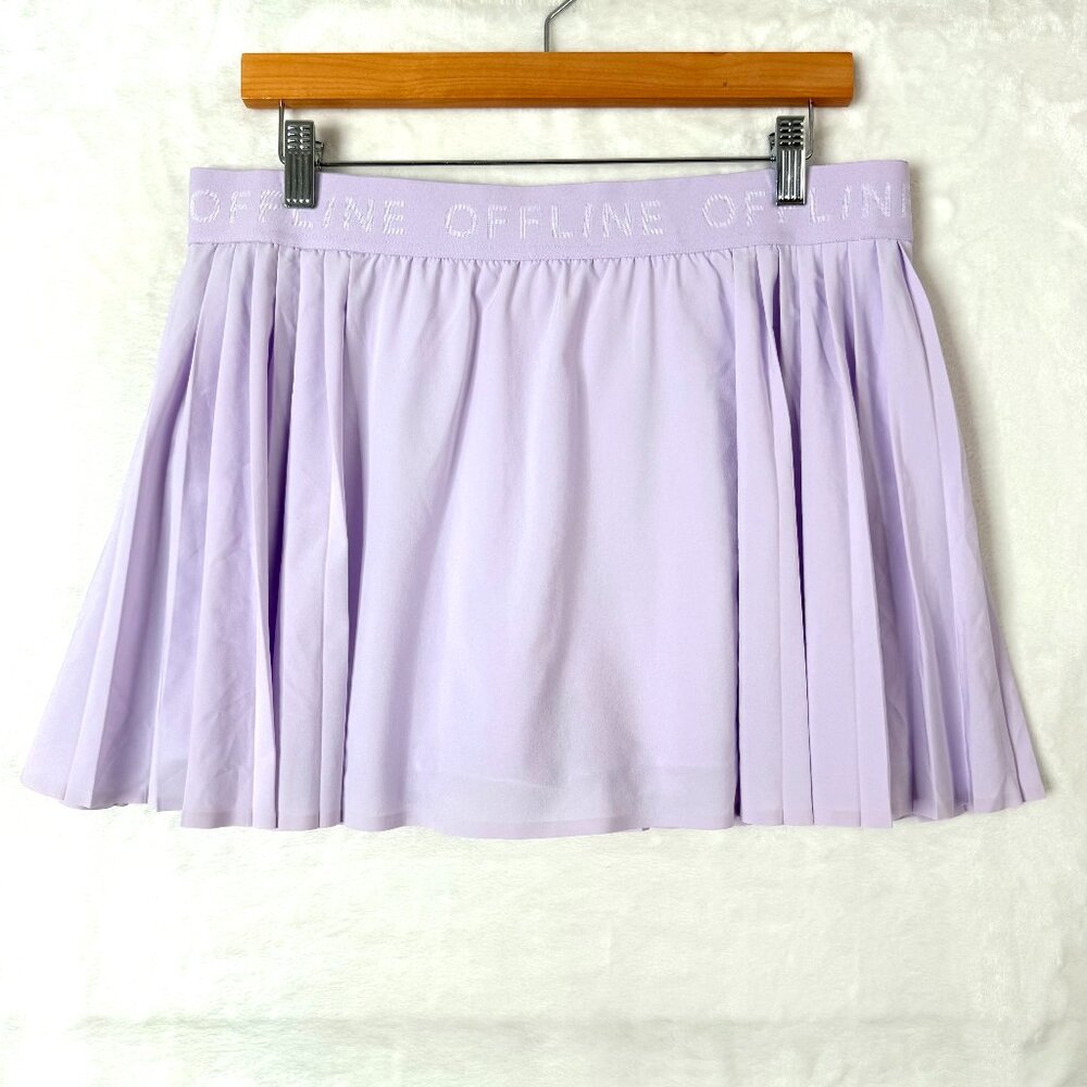 OFFLINE Active Pleated Flowy Preppy Tennis Pickleball Lined Skort Womens XL